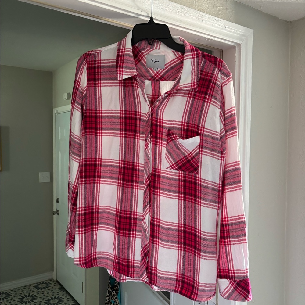 Rails Hunter Button Down in Raspberry & White